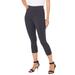 Plus Size Women's Essential Stretch Capri Legging by Roaman's in Heather Charcoal (Size 30/32)