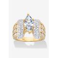 Women's Gold over Sterling Silver Marquise Cut Engagement Ring by PalmBeach Jewelry in Gold (Size 7)