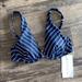 Athleta Swim | Athleta | Underwire Piha Bikini Swim Top 32b / 32c Navy & White Stripe Nwot | Color: Blue/White | Size: 32b / 32c