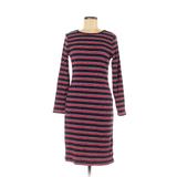 Old Navy Casual Dress Crew Neck Long Sleeve: Red Stripes Dresses - Women's Size Medium