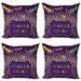 East Urban Home Ambesonne New Orleans Throw Pillow Cushion Case Pack Of 4, Freehand Drawing Of Mardi Gras Themed Cartoon w/ Colorful Dots & Stripes | Wayfair