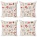 East Urban Home Ambesonne Cartoon Decorative Throw Pillow Case Pack Of 4, Pastel Graphic w/ Various Mushrooms Natural Nutritious | Wayfair