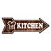 SignMission Kitchen 2 Arrow Removable Decal Funny Home Décor 18" Wide Plastic/Acrylic in Brown/White | 6 H x 18 W x 1 D in | Wayfair RD-A-999787