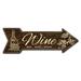 SignMission Wine Arrow Removable Decal Funny Home Décor 18" Wide Plastic/Acrylic in Brown | 8 H x 24 W x 1 D in | Wayfair RD-A-8-999545
