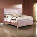 Rosdorf Park Aileen Queen Tufted Platform Bed Upholstered/Faux leather in Pink | 58 H x 65 W x 88.25 D in | Wayfair