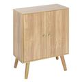 URBNLIVING Oak Cabinet 60x60x30 With Oak Doors + Pine Legs