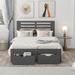 Harriet Bee Brittnany 2 Drawer Platform Bed Wood in Gray/Brown | 40.6 H x 54 W x 77.3 D in | Wayfair 7669288F9880458CA35997FE8E247AD8