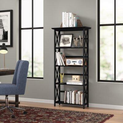 Solid Wood Etagere Bookcase, Abigail Standard Bookcase White Plank