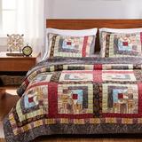 Charlton Home® Parkdale Red/Gray/Blue Standard Reversible Country Quilt Set Cotton in Black/Blue/Gray | Twin/Twin XL Quilt + 1 Sham | Wayfair