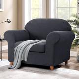 The Twillery Co.® Pizarro Box Cushion Armchair Slipcover Polyester in Gray/Black/Brown | 41 H x 48 W x 42 D in | Wayfair