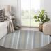 Brown/Gray 60 x 60 x 0.08 in Area Rug - Ebern Designs Hadije Striped Gray/White/Brown Area Rug Polyester | 60 H x 60 W x 0.08 D in | Wayfair