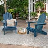 Birch Lane™ Blackwell Solid Wood Adirondack Chair Wood in Brown/White | 39 H x 30 W x 28 D in | Wayfair 0F98A76B26DA4D65BE92A848B4A9F1AA