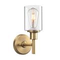 Phansthy Retro Style Wall Lights Industrial Cylindrical Glass Lampshade Single Head Vintage Wall Sconces Indoor Light for Loft Bar Kitchen Lamp Bedroom Vanity Mirror E27 (Antique)