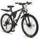Licorne Bike Effect Premium Mountain Bike in 26 Inch Aluminium, Bicycle for Boys, Girls, Men and Women - 21 Speed Gears - Disc Brake Men's Bike - Black/Lime (2 x Disc Brakes)