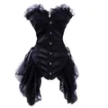 Corset Vintage en Dentelle et Maille Steampunk Sous le Buste pour Femme Sexy Gothique