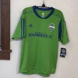 Adidas Shirts & Tops | Adidas Seattle Sounders Jersey, Nwt, 14/16, L | Color: Blue/Green | Size: 14/16 L