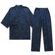 Men's Japanese Kimono Double Gauze Cotton Pajamas Suit Plus Size Zen Clothing Taoist Clothing (Size M, A1)