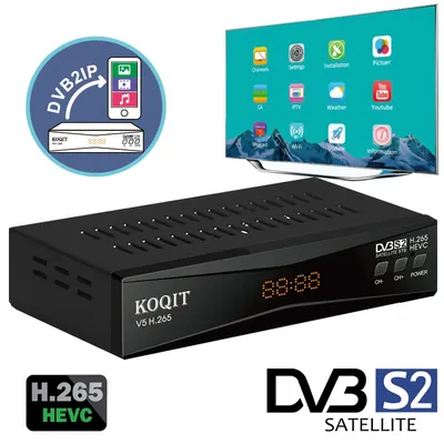 KOQIT-Récepteur satellite V5H récepteur DVB2IP décodeur HEVC bande C KU DVB ltStreaming