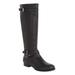 Wide Width Women's The Janis Regular Calf Leather Boot by Comfortview in Black (Size 10 1/2 W)