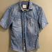 American Eagle Outfitters Shirts | American Eagle Aeo Short Sleeve Denim Shirt Size Extra Small. Casual Button Down | Color: Blue/White | Size: Xs