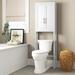 Three Posts™ Cortland 22.13" W x 68.25" H x 8.63" D Over-the-Toilet Storage Manufactured Wood in White | 68.25 H x 22.13 W x 8.63 D in | Wayfair