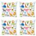 East Urban Home Ambesonne Animal Throw Pillow Cushion Case Pack Of 4, Giraffe Zebra Turtle Nursery Baby Themed Cartoon Comic Print | Wayfair