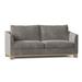 Poshbin 82" Square Arm Sofa in Blue/Brown | 40 H x 72 W x 39 D in | Wayfair 1037-KLELAG-NAT-60 inches