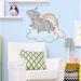 Zoomie Kids Unicorn On The Rainbow Wall Decal, Unicorn Sticker, Unicorn Decal Vinyl in Gray/White | 33 H x 36 W in | Wayfair