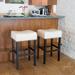 Alcott Hill® Shaws Bar & Counter Stool Wood/Upholstered/Leather in White | 30.31 H x 17.72 W x 15.35 D in | Wayfair ALCT5652 29479361