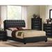 Red Barrel Studio® Tufted Standard Bed Upholstered/Faux leather in Black | 50 H x 63 W x 85 D in | Wayfair 1949D78B357448A0A36546D8E8BD3F5C