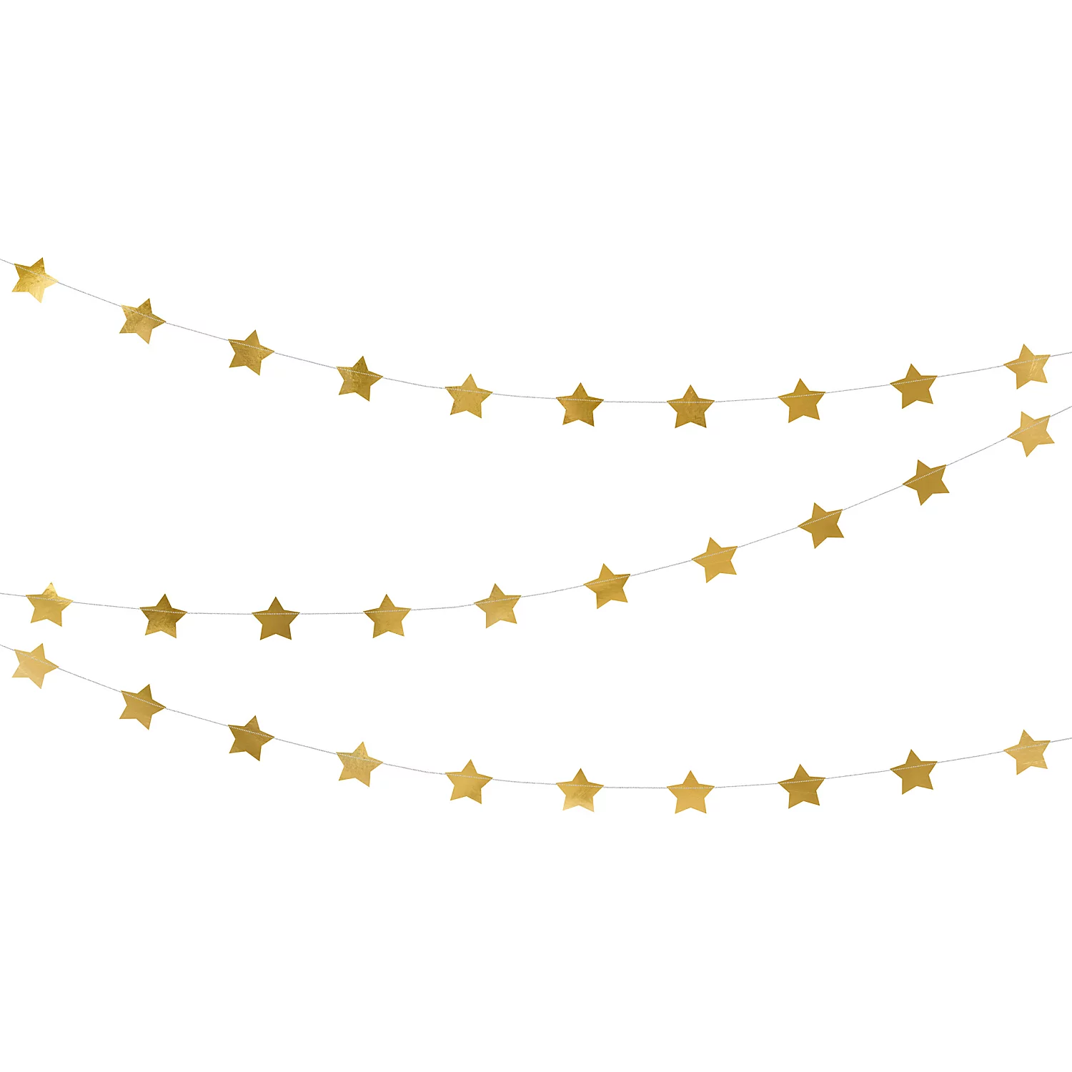 Papiergirlande Sterne, gold, 3,6 Meter Image
