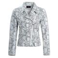 SS7 Womens Faux Suede Snake Biker Jacket Black/White