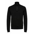 Selected Homme Men's SLHBERG Half Zip Cardigan B NOOS Sweatshirt, Black, M