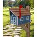 Amish Mailbox, Handmade, Barn Style Mailbox in Blue | 8.5 H x 7.5 W x 21 D in | Wayfair 152BB