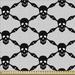 East Urban Home fab_50028_Gothic Fabric By The Yard, Halloween Horror Theme Spooky Skeleton Bones Dark Skulls Checkered Pattern | 58 W in | Wayfair