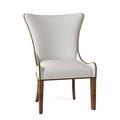 Hekman Christine Wingback Arm Chair Wood/Upholstered in White/Brown | 40 H x 28.5 W x 26.5 D in | Wayfair 72691034-094VBrass