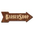 SignMission Barber Shop Arrow Removable Decal Funny Home Décor 24" Wide Plastic/Acrylic in Brown | 6 H x 18 W x 1 D in | Wayfair RD-A-999955