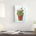 Winston Porter Primulas in Pots on Blue III by Michael Clark - Wrapped Canvas Painting Print Canvas in Blue/Brown/Green | Wayfair