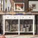 Alcott Hill® Mccaw 58" Wide 4 Drawer Pine Buffet Table Wood in White | 34 H x 58 W x 11.1 D in | Wayfair 930EDF4A8FC44CD29EC08908AC21429F