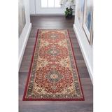 Red/White 27 x 0.39 in Area Rug - Astoria Grand Clarence Oriental Red Area Rug Polypropylene | 27 W x 0.39 D in | Wayfair