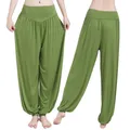 Pantalon sarouel ample en coton pour femmes taille élastique jambes larges 15 couleurs RE2402