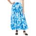 Plus Size Women's Pull-On Elastic Waist Crinkle Printed Skirt by Woman Within in Bright Cobalt Pretty Tie Dye (Size 4X)