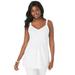 Plus Size Women's Shirred Tank by Jessica London in White (Size 18/20)