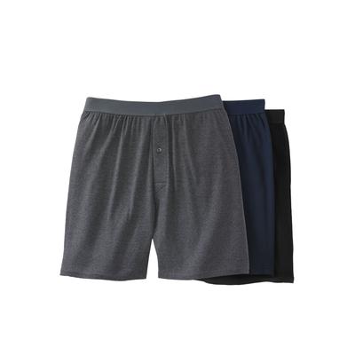 Men's Big & Tall 3-Pack Cotton Boxers by KingSize in Assorted Basic (Size 9XL)