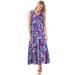 Plus Size Women's Sleeveless Crinkle A-Line Dress by Woman Within in Radiant Purple Floral (Size 6X)