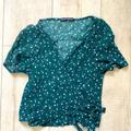 Brandy Melville Tops | Brandy Melville Wrap Blouse | Color: Green | Size: One Size / Brandy Sizing