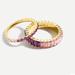 J. Crew Jewelry | J. Crew Colorblock Ring Set. | Color: Pink/Purple | Size: 6