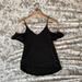 American Eagle Outfitters Tops | American Eagle Black Cold Shoulder Tank | Color: Black | Size: Xs