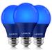 Luxrite A19 LED Blue Light Bulb 60W Equivalent Non-Dimmable UL Listed E26 Base Indoor Outdoor Holiday Event Home Lighting (3 Pack) | Wayfair