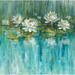 Bungalow Rose Water Lily Pond by Danhui Nai - Wrapped Canvas Painting Print Canvas in Blue/Green/White | 20 H x 20 W x 1.25 D in | Wayfair